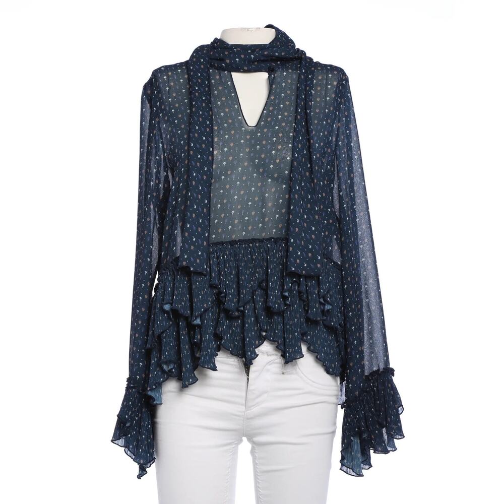 See By Chloé Ruffled Sheer Neck Tie Blouse Sz FR 38 US 6